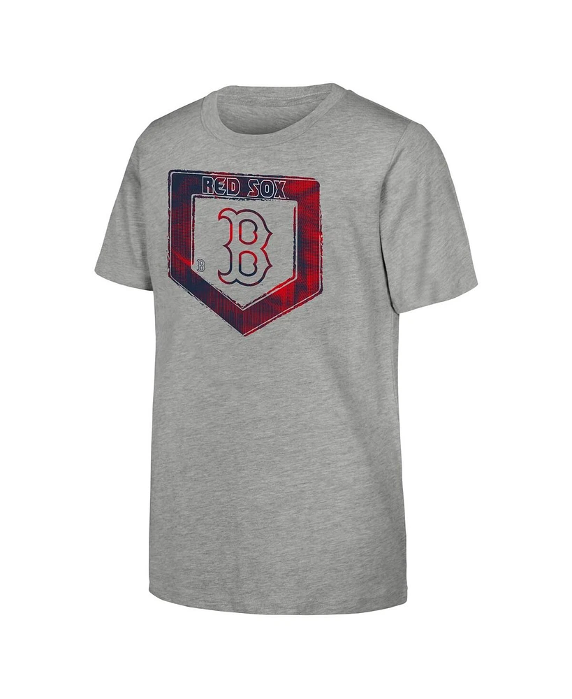 Outerstuff Big Boys and Girls Heather Gray Boston Red Sox Stolen Base T-Shirt