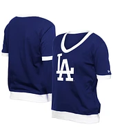 New Era Women's Royal Los Angeles Dodgers Game Day Rhinestone V-Neck T-Shirt