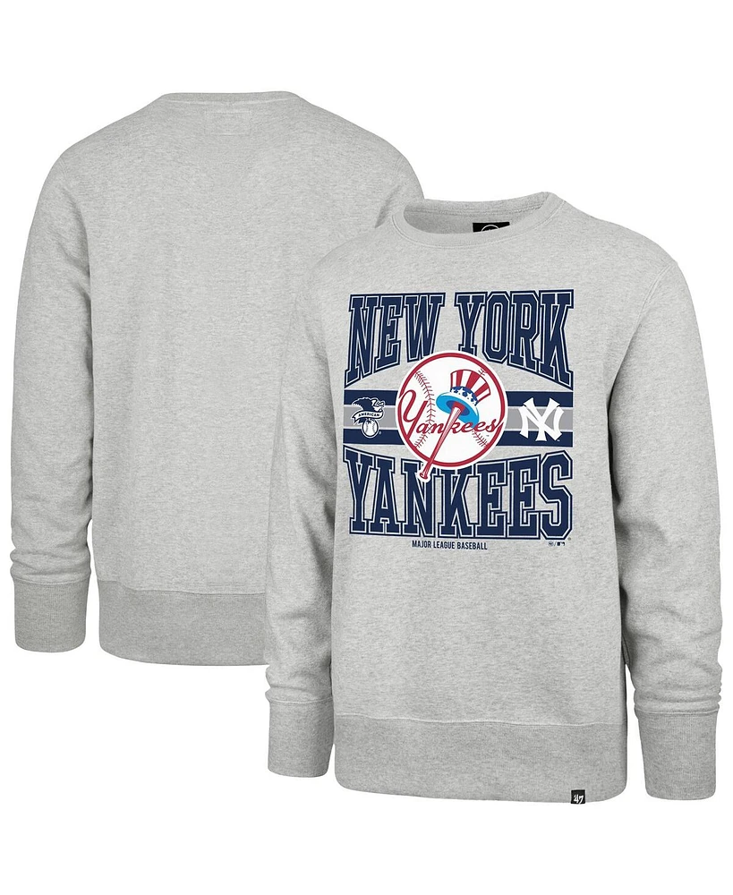 '47 Brand Men's Gray New York Yankees Letters Headline Pullover Sweatshirt