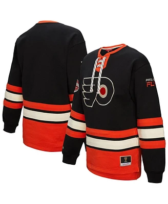 Mitchell & Ness Women's Black Philadelphia Flyers Heritage Lace-Up Pullover Sweatshirt