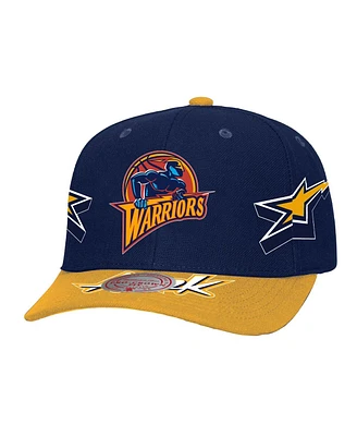 Mitchell & Ness Men's Navy/Gold Golden State Warriors AS2K Stars Pro Crown Adjustable Hat