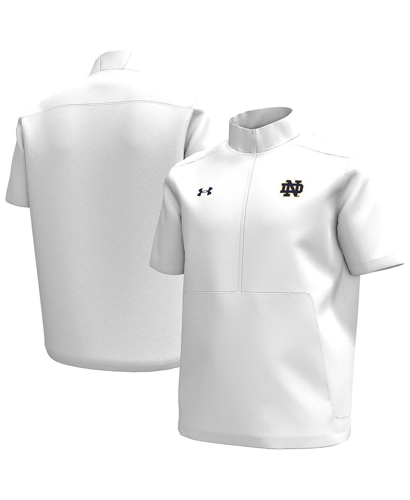 Under Armour Men's White Notre Dame Fighting Irish Motivate Quarter-Zip Short Sleeve Sweatshirt
