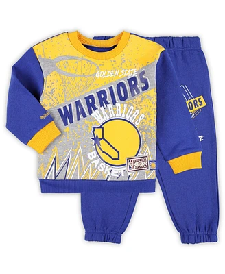 Mitchell & Ness Toddler 2-Piece Golden State Warriors Blockbuster Oversized Fleece and Pant Set