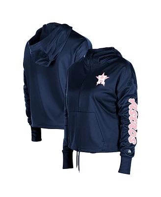 New Era Women's Navy Houston Astros Half-Zip Hoodie