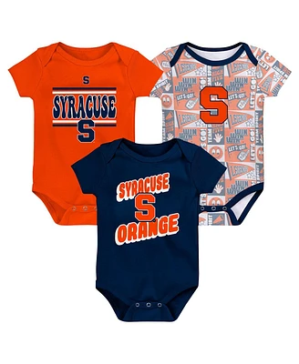 Outerstuff Newborn Navy Syracuse Orange Sunday Comics Bodysuit 3-pack