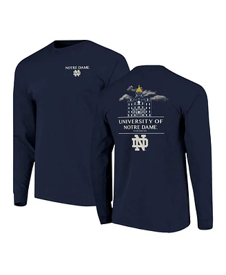 Image One Men's Navy Notre Dame Fighting Irish Comfort Colors Campus Nights Long Sleeve T-Shirt