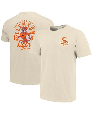 Image One Men's Cream Clemson Tigers Comfort Colors Mascot Overlay T-Shirt