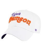 '47 Brand Women's White Clemson Tigers Pensacola Clean Up Adjustable Hat