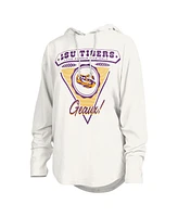 Pressbox Women's White Lsu Tigers San Bruno Hoodie Long Sleeve T-Shirt