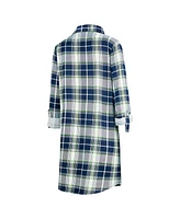 Concepts Sport Women's College Navy Seattle Seahawks Ashford Plaid Knit Nightshirt
