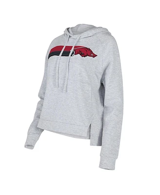 Concepts Sport Women's Gray Arkansas Razorbacks Cedar Tri-Blend Raglan Pullover Hoodie