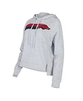 Concepts Sport Women's Gray Arkansas Razorbacks Cedar Tri-Blend Raglan Pullover Hoodie
