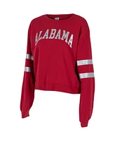ZooZatz Women's Crimson Alabama Tide Glitter Pullover Sweatshirt