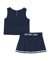 Colosseum Girls Toddler 2-Piece Navy Penn State Nittany Lions Time For Recess Cheer Top and Skirt Set