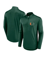 Fanatics Men's Green Miami Hurricanes Quarterback Mock Neck Quarter-Zip Top