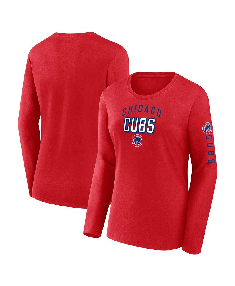 Fanatics Women's Red Chicago Cubs Team Long Sleeve T-Shirt