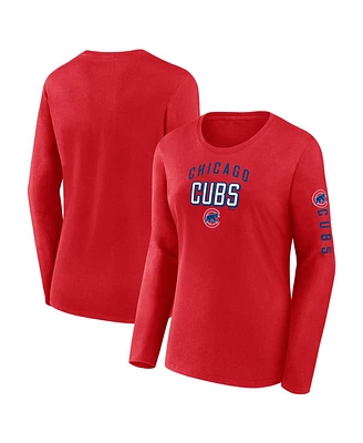 Fanatics Women's Red Chicago Cubs Team Long Sleeve T-Shirt
