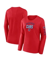 Fanatics Women's Red Chicago Cubs Team Long Sleeve T-Shirt