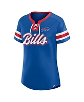 Fanatics Women's Royal Buffalo Bills Iconic Bling Athena Lace-Up V-Neck T-Shirt