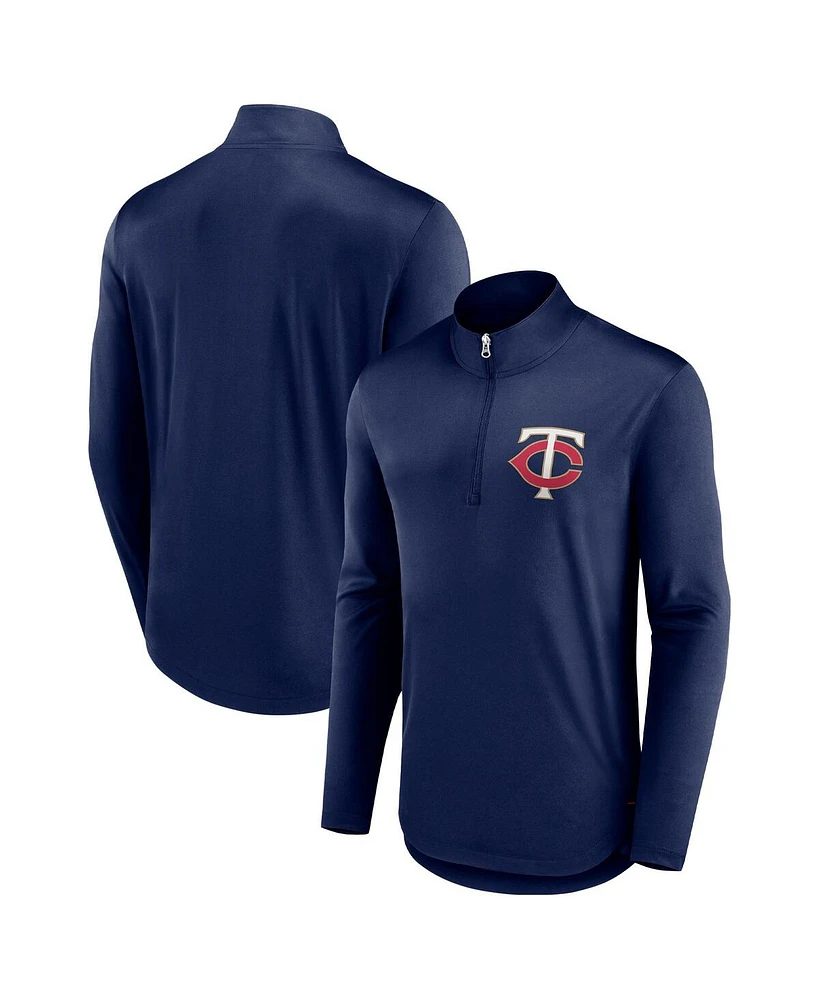 Fanatics Men's Navy Minnesota Twins Tough Minded Lightweight Quarter-Zip Pullover Sweatshirt