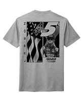 Hendrick Motorsports Team Collection Men's Heather Gray Kyle Larson Flag Tri-Blend T-Shirt