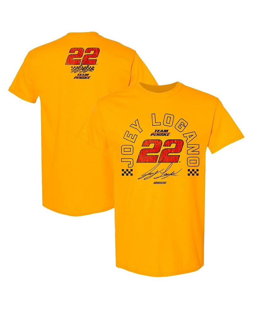 Team Penske Men's Gold Joey Logano Lifestyle T-Shirt