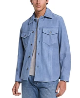 Michael Kors Men's Long Sleeve Button-Front Suede Shirt-Jacket