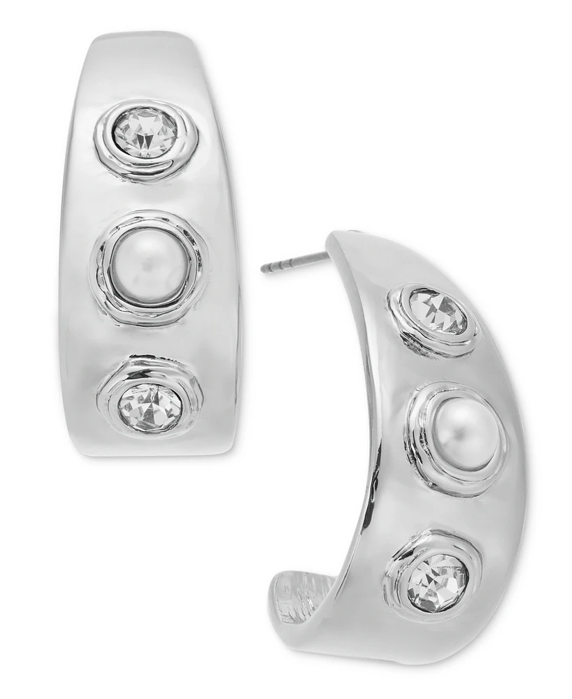 I.n.c. International Concepts Silver-Tone Crystal Hoop Earrings, Exclusively at Macy's