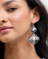 I.n.c. International Concepts Rhodium-Plated Pave & imitation Pearl Statement Earrings, Exclusively at Macy's
