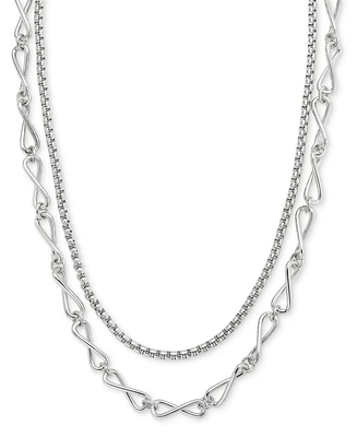 On 34th Silver Tone Link Multi-Row Necklace, Exclusively at Macy's