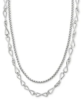 On 34th Silver Tone Link Multi-Row Necklace, Exclusively at Macy's