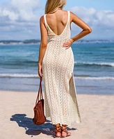 Cupshe Women's Crotchet Cutout Maxi Slip Cover-Up