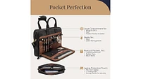 Luxorro Slim Leather Briefcase - Sleek & Elegant Perfect for Daily Usage