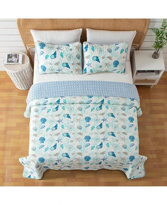 Linery & Co. Coastal Microfiber Quilt Set With Shams