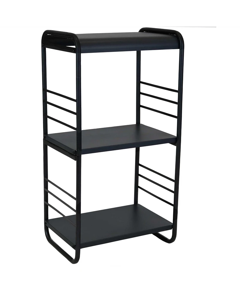 Modern Rounded Edge Iron and Steel Log Rack - Outdoor and Indoor Firewood Storage - Ideal for Garage, Shed and Porch