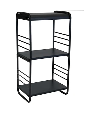 Modern Rounded Edge Iron and Steel Log Rack - Outdoor and Indoor Firewood Storage - Ideal for Garage, Shed and Porch
