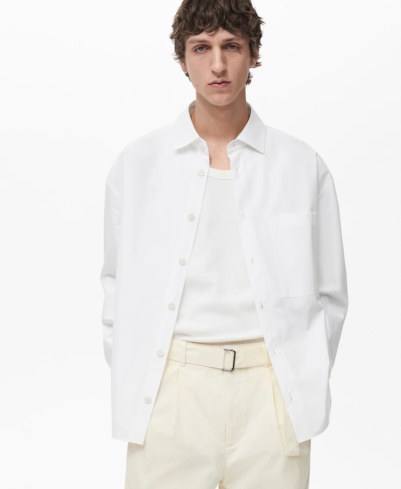 Mango Men's Regular-Fit Cotton Pocket Shirt