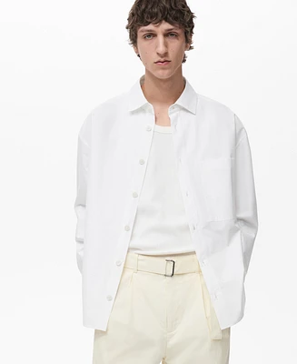 Mango Men's Regular-Fit Cotton Pocket Shirt