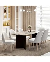 Mid-Century Modern Upholstered Boucle Dining Chair (Set of 6)