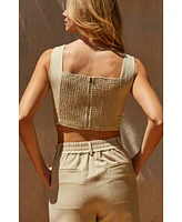 Crescent Women's Debbie V-wire Cropped Top