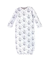 Hudson Baby Baby Boys Hudson Cotton Gowns, Rocket Ship, Preemie/Newborn