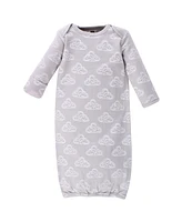 Hudson Baby Baby Boys Hudson Cotton Gowns, Navy Stars & Moon, Preemie/Newborn