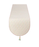 Design Imports Spring Bunny Embellished Cotton Reversible Table Runner, 14"x72"