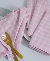 Design Imports Lilac Windowpane Plaid Cotton Napkins, Set of 4