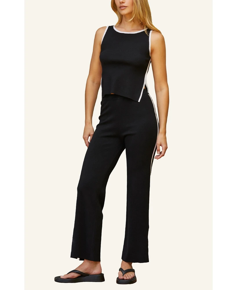 Crescent Women's Jimi Contrast Knit Two Piece Set