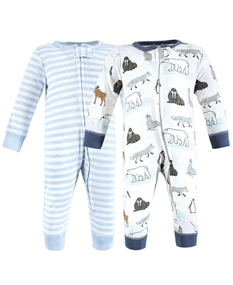 Hudson Baby Boys Cotton Sleep and Play, Arctic Animals, 0-3 Months