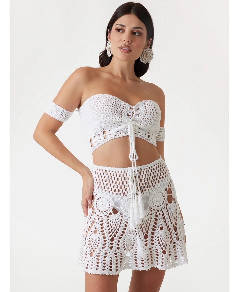 Guess Women's Crochet Crop Top