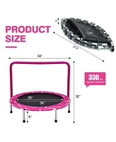 36 Inch Kids Trampoline Mini Rebounder with Full Covered Handrail