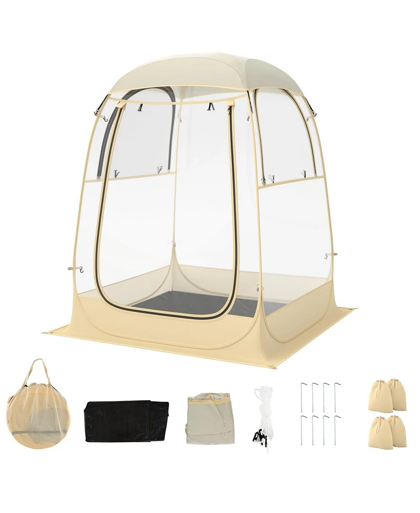 Instant Pop up Sports Tent with Carrying Bag and Floor Mat for 1-2/5-6 People