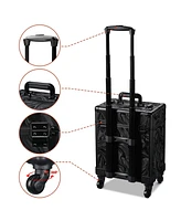 Byootique Manicure Table Nail Desk & Rolling Makeup Train Case Kit Salon Cb Dusk